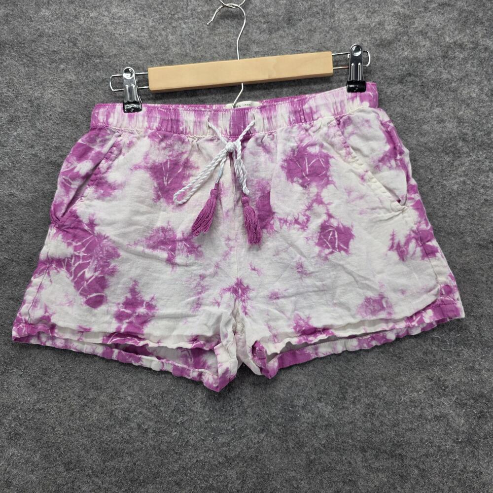 Rachel Zoe Shorts Womens Small Linen Tie Dye Drawstring Pockets Summer Casual